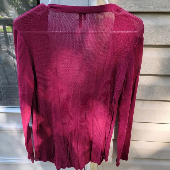 Maroon/Raspberry Long Sleeve Cardigan - Picture 2 of 3